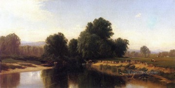  Thompson Pintura - Ganado junto al río moderno paisaje junto a la playa Alfred Thompson Bricher